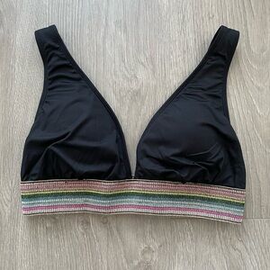 Gibson Latimer Black Bikini Top with Multicolor Band